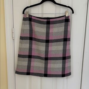 Talbots Plaid Mini Skirt in Pink and Gray